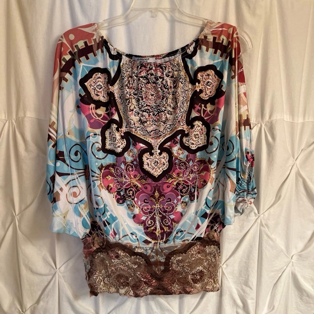 Multicolor Patterned Women's Top